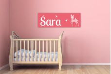 Roze bambi met vogels Roze bambi met vogels